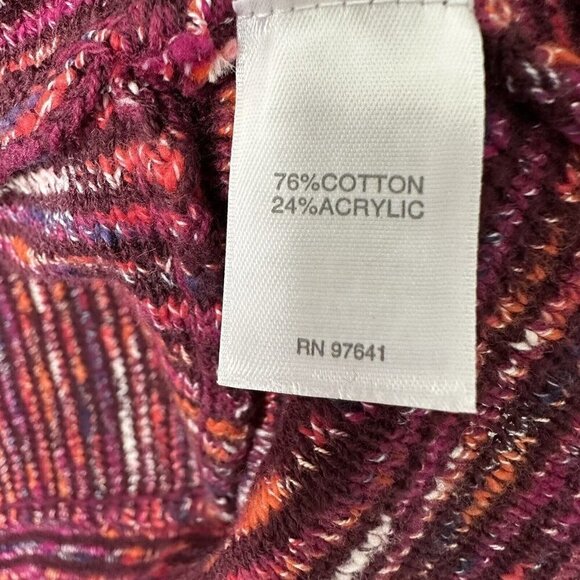 J Jill Cardigan Sweater Maroon Open Long Size S Stripe - Picture 6 of 9